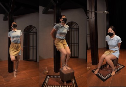 【试炼工作室】好利来女孩金属放置（直立限位+郊狼+手铐脚镣+极限踮脚+嚎叫不停+最后采访）