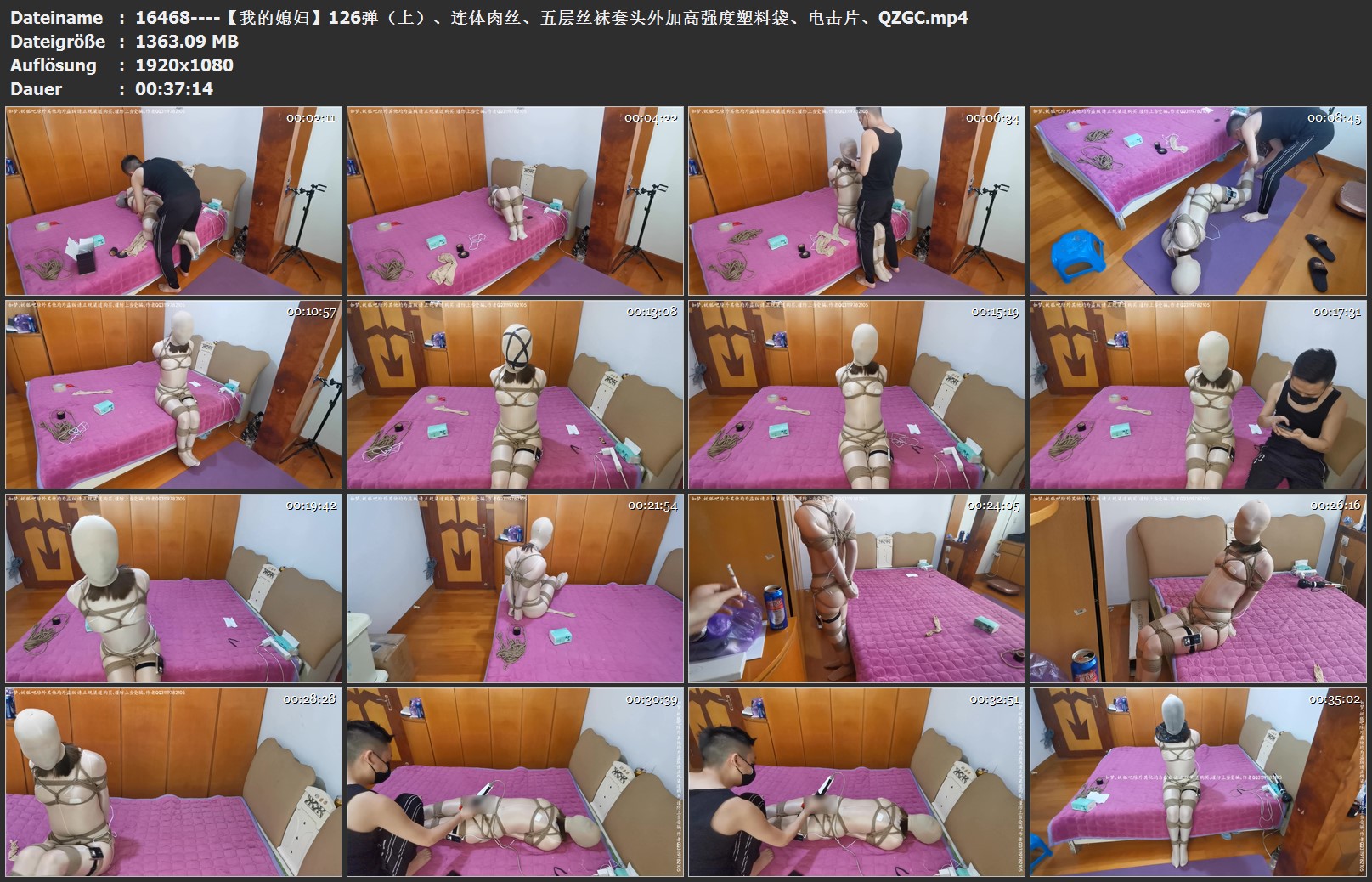 16468----【我的媳妇】126弹（上）、连体肉丝、五层丝袜套头外加高强度塑料袋、电击片、QZGC.jpg