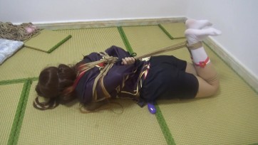 【新月原创】【玉箫】COS胡桃妹子 蒙眼TD驷马 十分给力的挣扎解缚