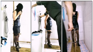 【HD飞天原创】悦儿努自玩自虐坐立式铁y具，y具口球堵嘴，五层丝袜套头外加皮帽封头，郊狼电击片在大量喷水中 电击发挥巨大，折磨的骚努浑身发酥