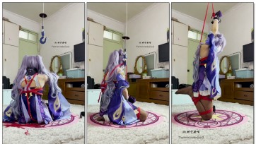 【坎喵】原神cos-绝望的自缚-刻晴折腿跪吊前高手自缚