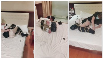 【伪娘筱筱】亚亚的头套紧缚放置体验