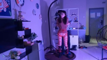 【JS】【采文】红绳全身紧缚/靴子/口球堵嘴/股绳/直臂/单腿吊/快乐棒刺激GC