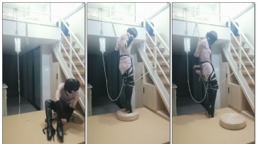 【一只萌熊】牛奶灌肠芭蕾高跟电击直臂自缚