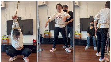 【麦子呀】体罚系列，拘束蹲起、蹲马步、强高，最后做的都站不起来了