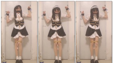 【凉叶子】【女仆叶子】被绑在门上的挂件女仆，菱形缚加固双TD的折磨