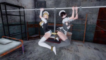 【3D动画】调教女仆的日常 TD激情舌吻 双人连体吊缚 窒息面罩 双头龙 ZDB 潮吹