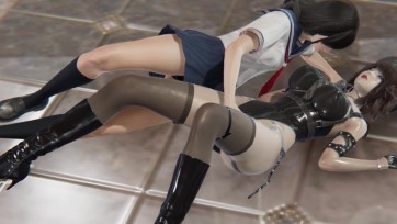 【3D动画】jk女学生百合调教女特工