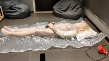 【kigurumi】白丝旗袍真空袋拘束放置+自嗨+hx控制