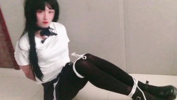【yy酱】【超多丝足特写】捆绑二次元长发新人！丝袜捆绑蒙眼堵嘴！跳D固定刺激脚心！震D棒强制GC！双重刺激全身酥麻！叫声超诱人！