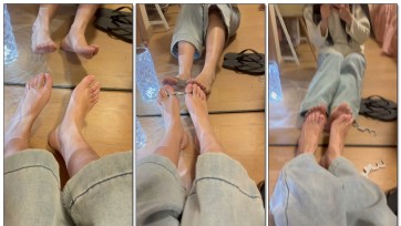 【曹丹爽】人字拖牛仔裤趾铐