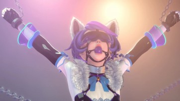 【3D动画】《堕落深渊》A，玄幻风格拘束类剧情动画，兽人可爱乳胶女仆+铁链拘束行刑