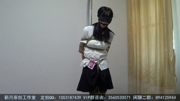 【新月原创】【红豆】水手服黑丝少女 蒙眼堵嘴吊绑TD忍耐调教 放在地上继续跳到身体抽搐为止