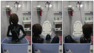 【waprophet】胶衣24小时，身穿胶衣全天记录，粘液泡澡