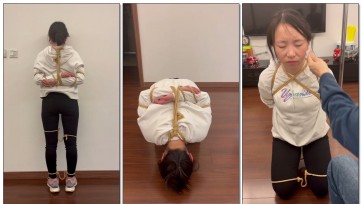 【麦子呀】不同衣服的一米绳，中式后背缚，舔脚，面壁思过2