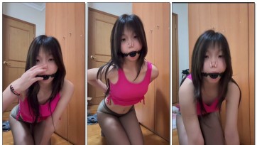 【惜缘工作室】宅男短片系列。果果黑丝鼻夹口球堵嘴流口水