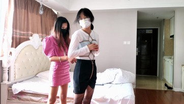 【江山原创】新模特雪雪首被縛！文慧化身绳手，紧缚新人雪雪！