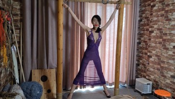 【随心原创】苏樱紫纱裙 固定震动调叫 纤悉的小腰 止不住的口水