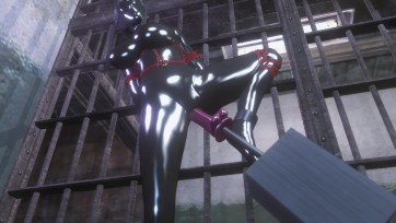 【3D动画】（女间谍的监禁地狱Ⅱ） 乳胶女间谍被固定放置，享受着PJ的刺激同时，还要忍受乳胶全包的紧紧束缚