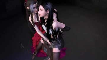 【3D动画】【蒂法和爱丽丝的监禁地狱】百合系列——被铁链锁在木马上的蒂法以及拷在铁门上的爱丽丝你将会如何选择？